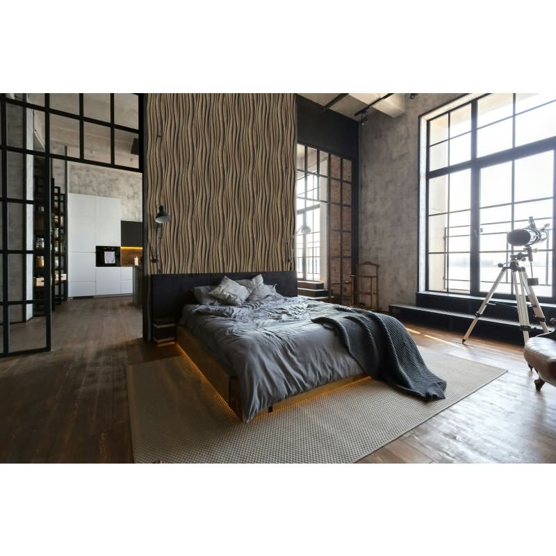 Vliestapete in braun 3D-Effekt Holzoptik Paneel 3D-Optik Modern (81668)