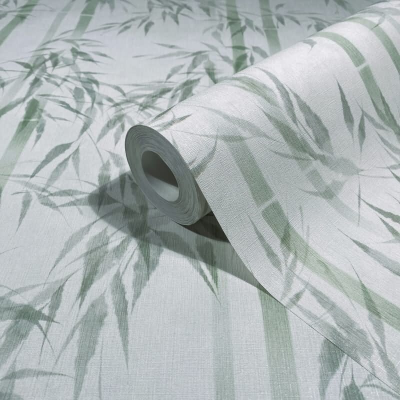 Vliestapete in grün Bambus Blätter Floral Natur (81674)