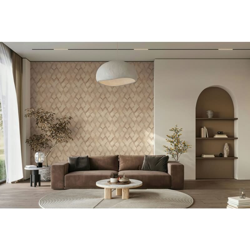 Vliestapete in beige Rauten Illusion 3D-Optik Modern (81675)