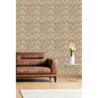 Vliestapete in beige Rauten Illusion 3D-Optik Modern (81675)