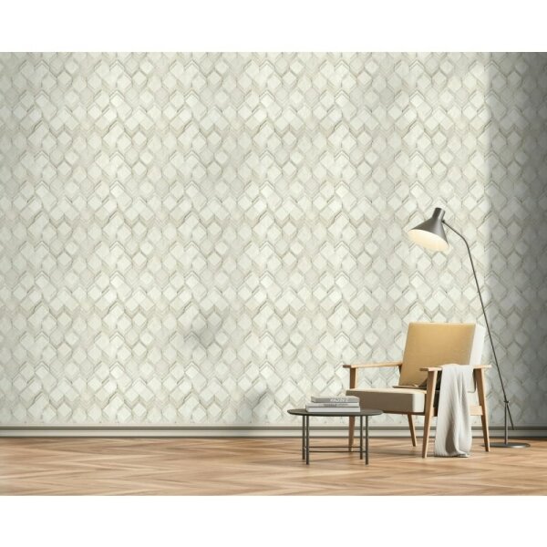 Vliestapete in weiß, grau Rauten Illusion 3D-Optik Modern (81679)