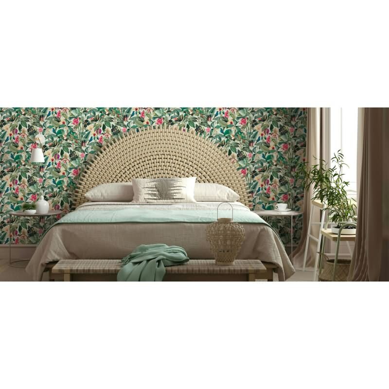 Vliestapete in grün Blätter Blumen Floral Natur (81684)