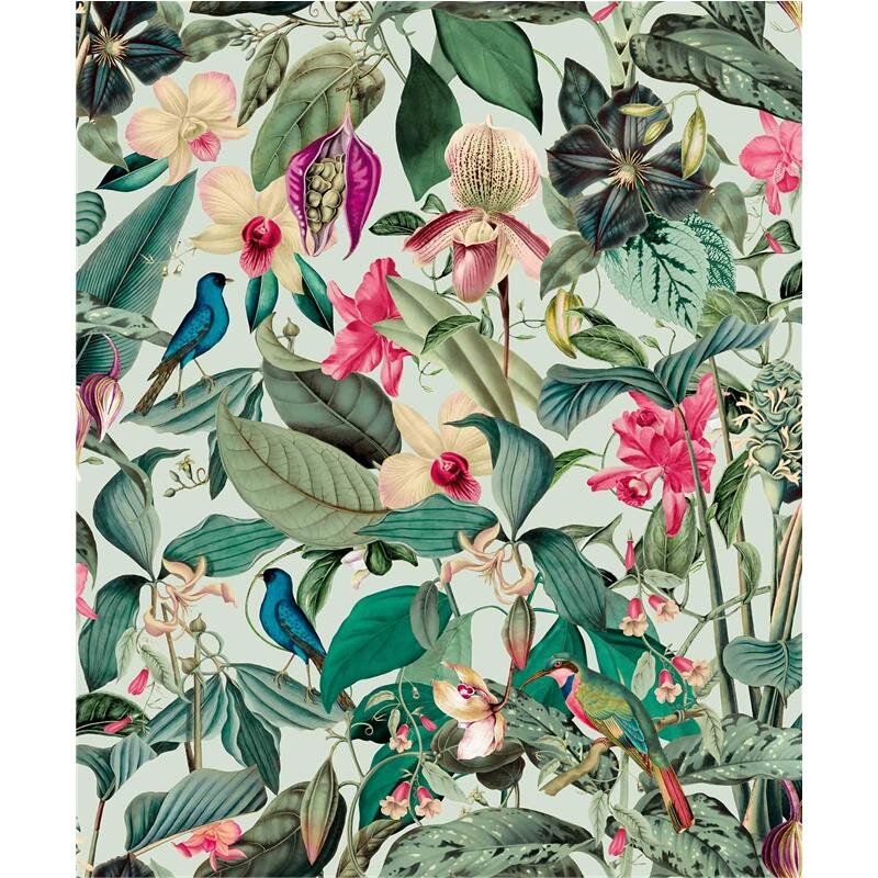Vliestapete in grün Blätter Blumen Floral Natur (81684)