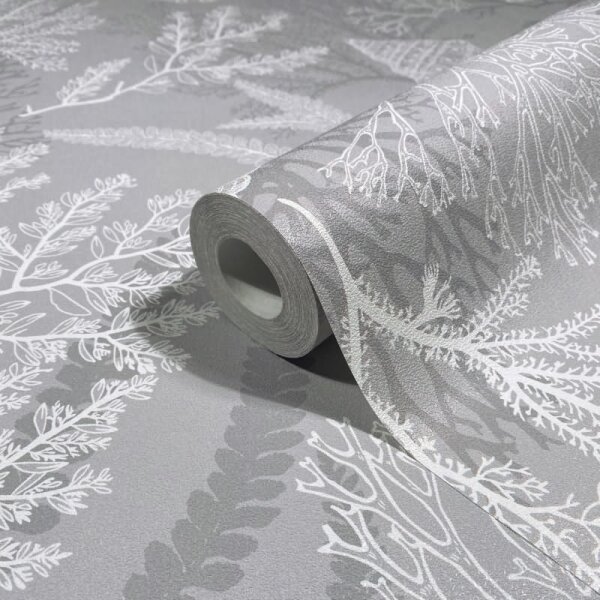 Vliestapete in grau Muscheln Unterwasser Grafisch Natur (81687)