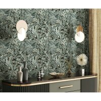 Vliestapete in gr&uuml;n, grau, beige Marmoroptik Stein...