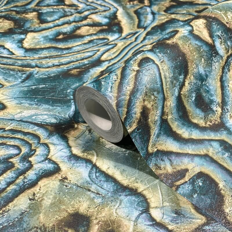 81692 Vliestapete Marmoroptik Stein blau grün beige grafisch modern Novamur