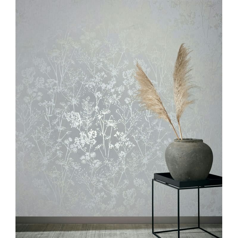 Vliestapete in weiß Blattmotiv Blätteroptik Floral Natur (82462)