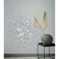 Vliestapete in wei&szlig; Blattmotiv Bl&auml;tteroptik...