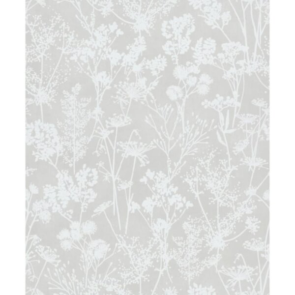 Vliestapete in grau Blattmotiv Blätteroptik Floral Natur (82464)