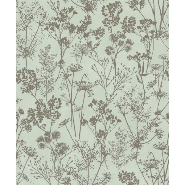 Vliestapete in grün, gold Blattmotiv Blätteroptik Floral Natur (82465)