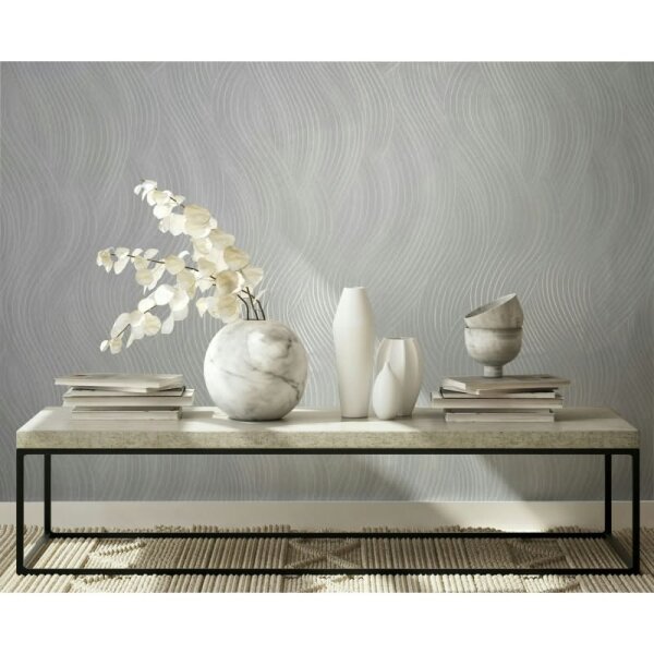 Vliestapete in weiß Wellenoptik Struktur Grafisch Modern (82476)