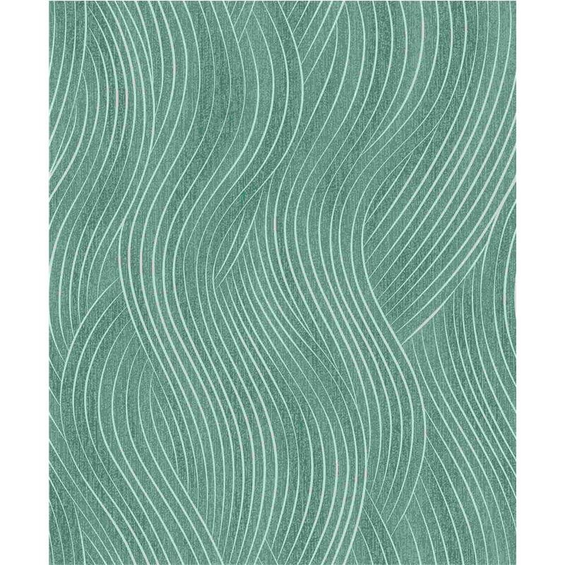 Vliestapete in grün, silber Wellenoptik Struktur Grafisch Modern (82478)