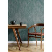 Vliestapete in gr&uuml;n, silber Wellenoptik Struktur...