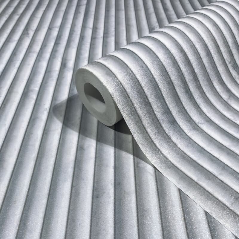 Vliestapete in grau Marmoroptik Stein Paneel Streifen Klassisch (89005)