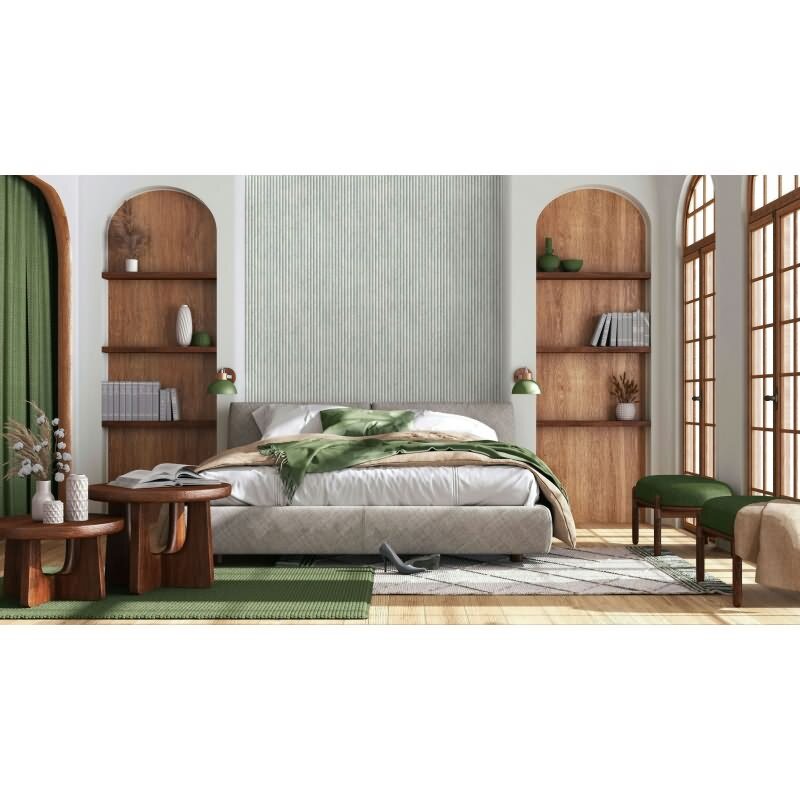 Vliestapete in grau Marmoroptik Stein Paneel Streifen Klassisch (89005)