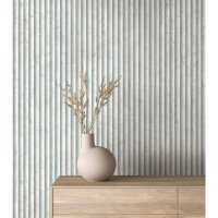 Vliestapete in grau Marmoroptik Stein Paneel Streifen...