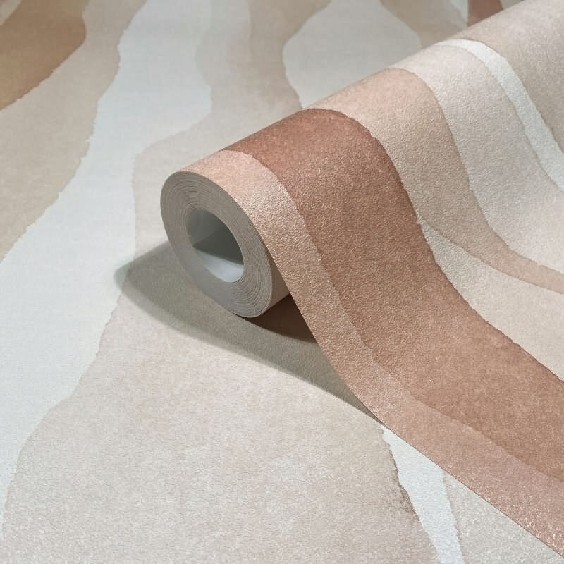 Vliestapete in Beige Abstrakte Streifenoptik Grafisch Modern für Wohnzimmer Schlafzimmer Küche (81632)