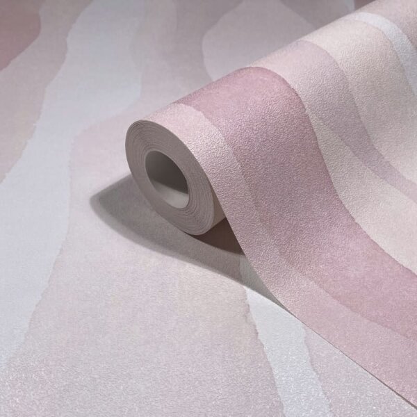 Vliestapete in Rosa Abstrakte Streifenoptik Grafisch Modern für Wohnzimmer Schlafzimmer Küche (81633)