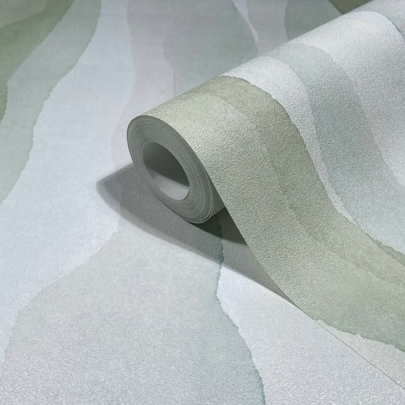 Vliestapete in Grün Abstrakte Streifenoptik Grafisch Modern für Wohnzimmer Schlafzimmer Küche (81634)