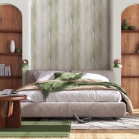 Vliestapete in Gr&uuml;n Abstrakte Streifenoptik Grafisch...