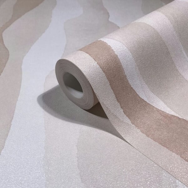 Vliestapete in Beige Grau Abstrakte Streifenoptik Grafisch Modern für Wohnzimmer Schlafzimmer Küche (81636)