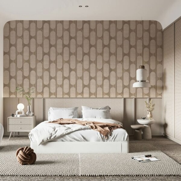 Vliestapete in Grau Braun Holzoptik Gewebestruktur Holz Geometrisch für Wohnzimmer Schlafzimmer Küche (81638)