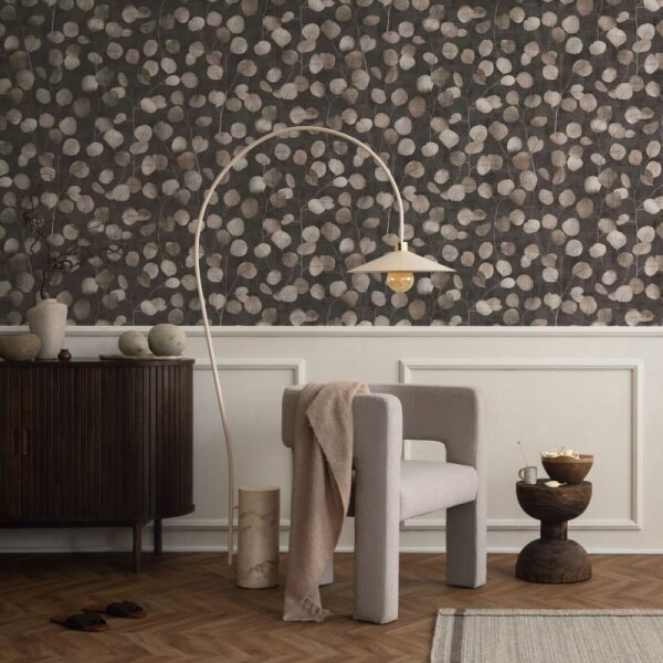 Vliestapete in Braun Blätter Blattoptik Floral Natur für Wohnzimmer Schlafzimmer Küche (81639)