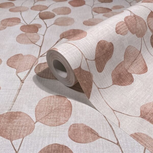 Vliestapete in Beige Blätter Blattoptik Floral Natur für Wohnzimmer Schlafzimmer Küche (81640)