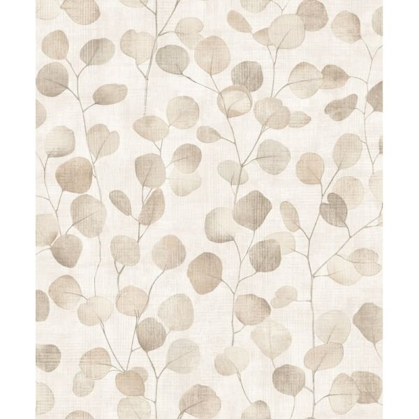 Vliestapete in Grau Blätter Blattoptik Floral Natur für Wohnzimmer Schlafzimmer Küche (81641)
