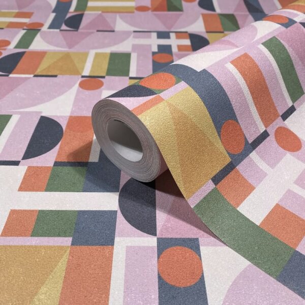 Vliestapete in Bunt Moderne Formen Grafisch Geometrisch für Wohnzimmer Schlafzimmer Küche (81645)