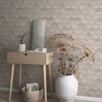 Vliestapete in Grau 3D-Optik Schuppenoptik vintage used...