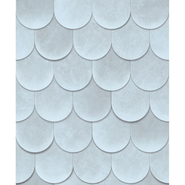 Vliestapete in Blau 3D-Optik Schuppenoptik vintage used look Geometrisch für Wohnzimmer Schlafzimmer Küche (81656)