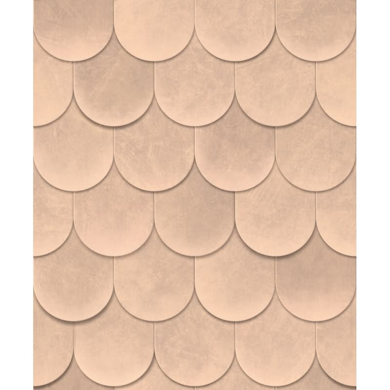 Vliestapete in Orange 3D-Optik Schuppenoptik vintage used look Geometrisch für Wohnzimmer Schlafzimmer Küche (81658)