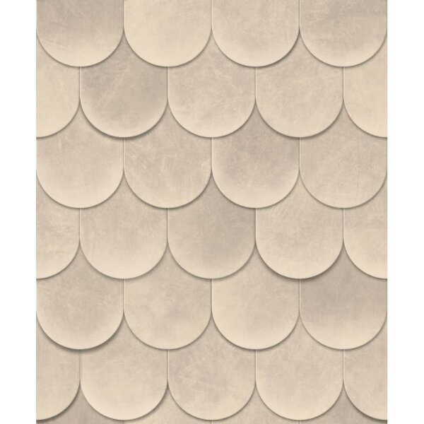 Vliestapete in Beige Braun 3D-Optik Schuppenoptik vintage used look Geometrisch für Wohnzimmer Schlafzimmer Küche (81659)