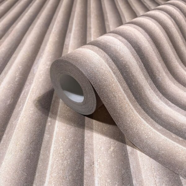 Vliestapete in Braun 3D-Optik Akustikpaneel Optik Holz Streifen Klassisch für Wohnzimmer Schlafzimmer Küche (81694)