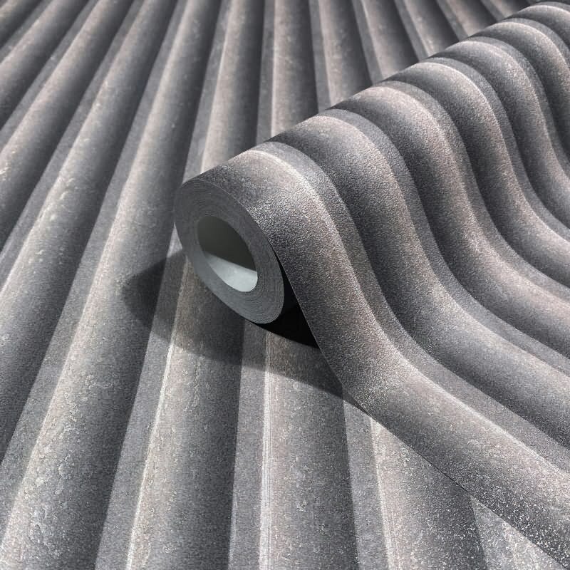 Vliestapete in Grau Braun 3D-Optik Akustikpaneel Optik Holz Streifen Klassisch für Wohnzimmer Schlafzimmer Küche (81695)