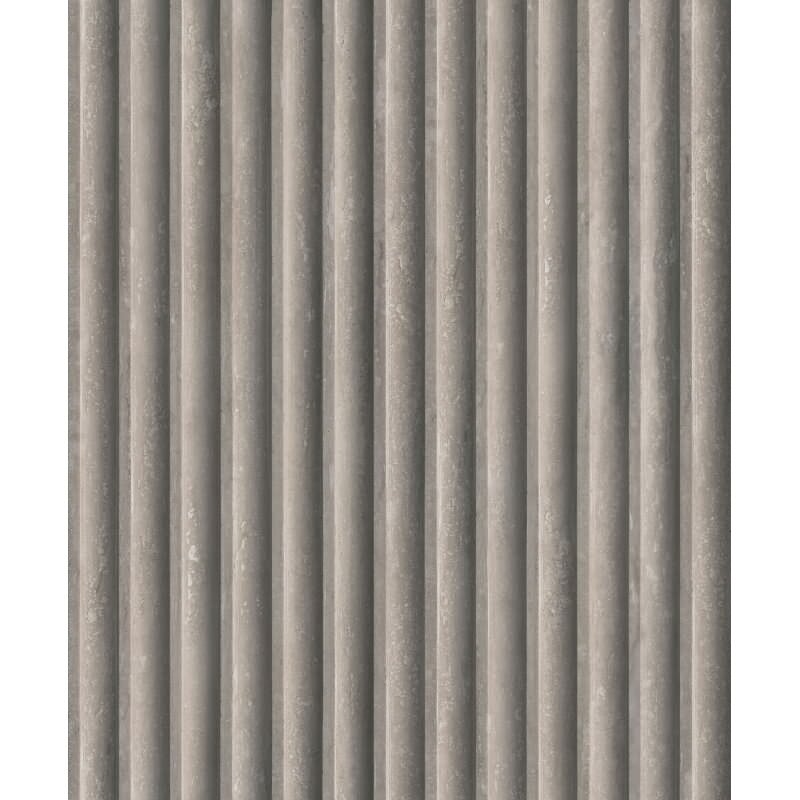 Vliestapete in Grau Braun 3D-Optik Akustikpaneel Optik Holz Streifen Klassisch für Wohnzimmer Schlafzimmer Küche (81695)