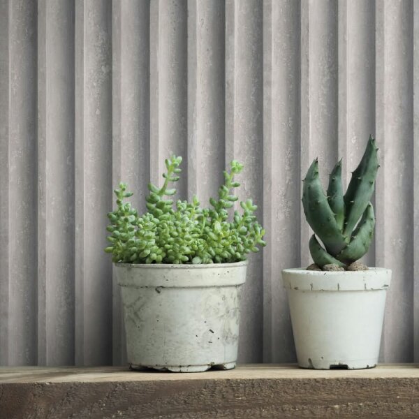 Vliestapete in Grau 3D-Optik Akustikpaneel Optik Holz Streifen Klassisch für Wohnzimmer Schlafzimmer Küche (81696)