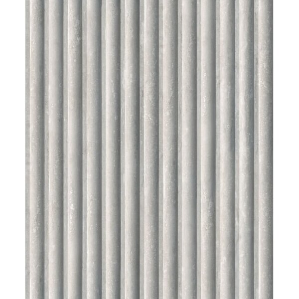 Vliestapete in Grau 3D-Optik Akustikpaneel Optik Holz Streifen Klassisch für Wohnzimmer Schlafzimmer Küche (81696)