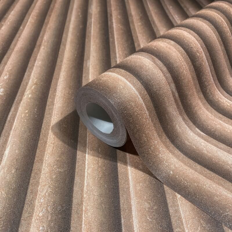 Vliestapete in Braun Beige 3D-Optik Akustikpaneel Optik Holz Streifen Klassisch für Wohnzimmer Schlafzimmer Küche (81698)