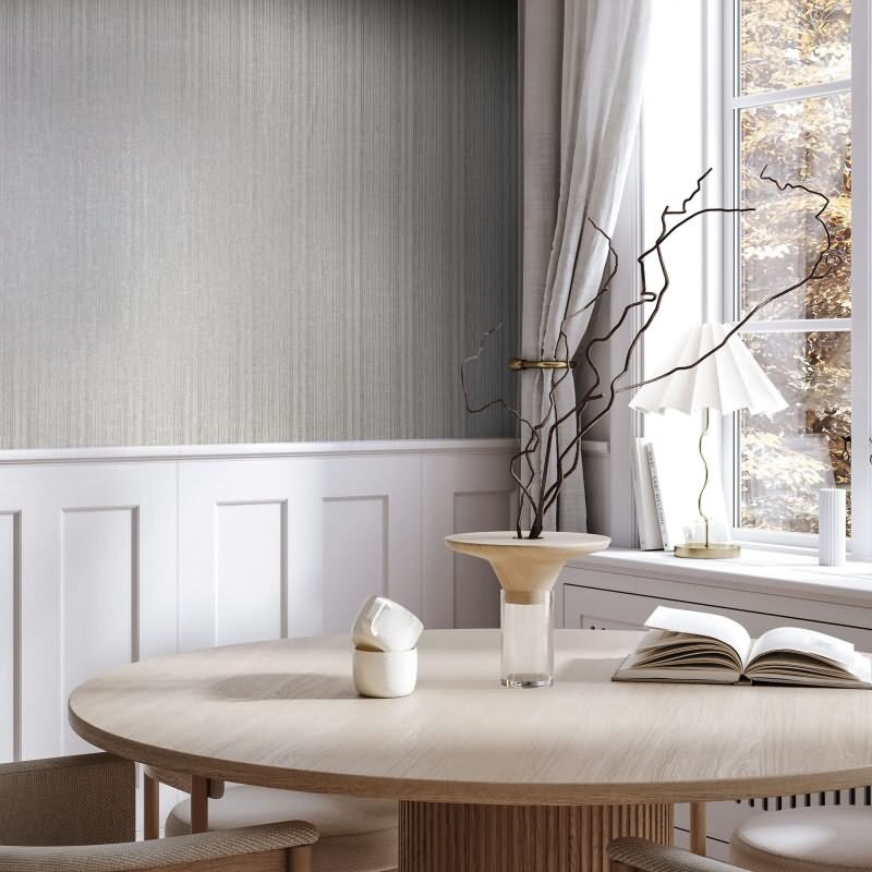 Vliestapete in Grau Streifen und Linien Tapete Streifen Klassisch für Wohnzimmer Schlafzimmer Küche (82444)