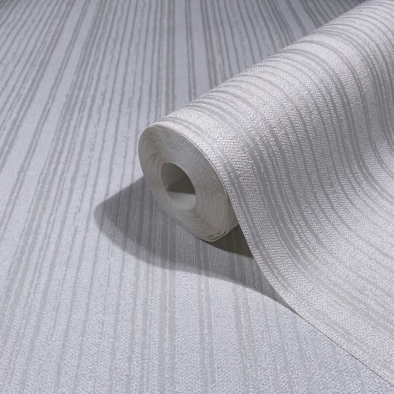 Vliestapete in Weiß Streifen und Linien Tapete Streifen Klassisch für Wohnzimmer Schlafzimmer Küche (82445)