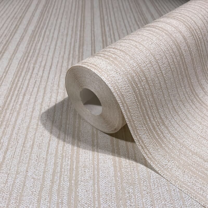 Vliestapete in Beige Streifen und Linien Tapete Streifen Klassisch für Wohnzimmer Schlafzimmer Küche (82446)