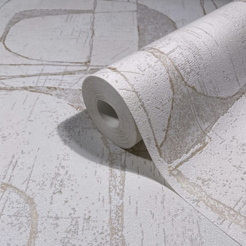 Vliestapete in Beige Glänzend Geometrische Formen Grafisch Modern für Wohnzimmer Schlafzimmer Küche (82450)