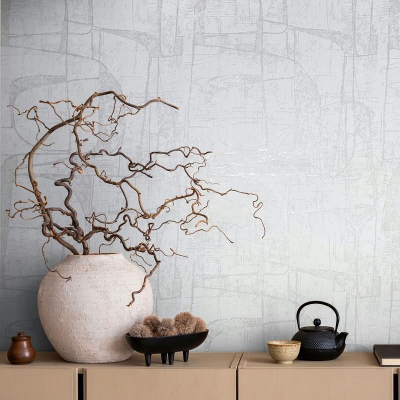 Vliestapete in Weiß Glänzend Geometrische Formen Grafisch Modern für Wohnzimmer Schlafzimmer Küche (82451)