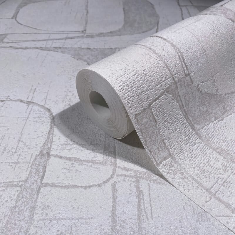 Vliestapete in Weiß Glänzend Geometrische Formen Grafisch Modern für Wohnzimmer Schlafzimmer Küche (82451)