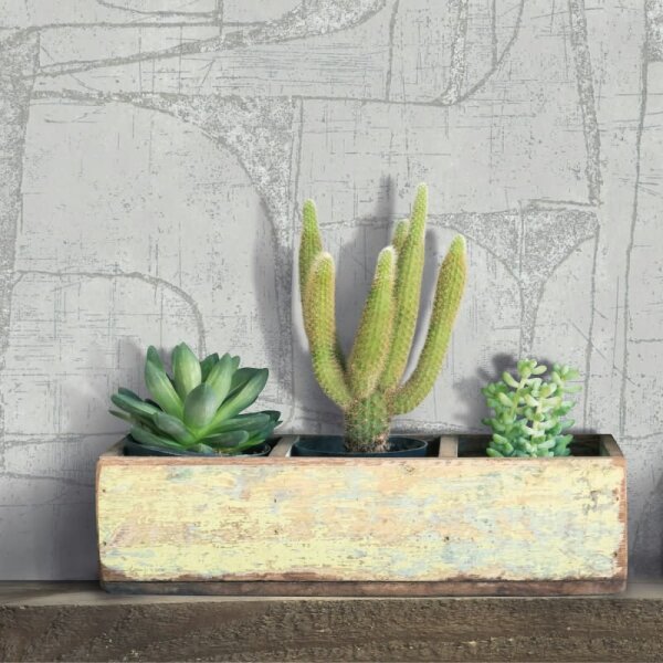 Vliestapete in Grau Glänzend Geometrische Formen Grafisch Modern für Wohnzimmer Schlafzimmer Küche (82452)