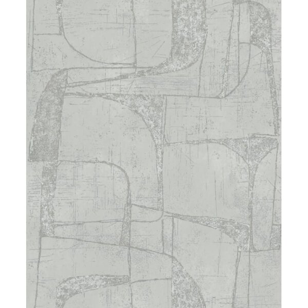 Vliestapete in Grau Glänzend Geometrische Formen Grafisch Modern für Wohnzimmer Schlafzimmer Küche (82452)