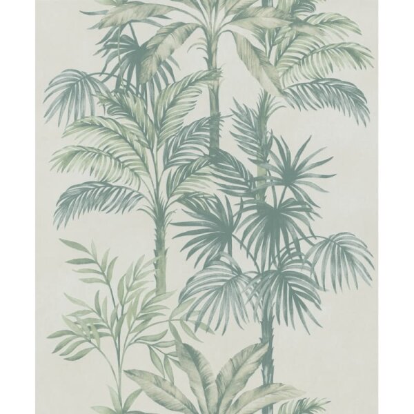 Vliestapete in Beige Grün Bäume Blätter Dschungel Floral Natur für Wohnzimmer Schlafzimmer Küche (82456)
