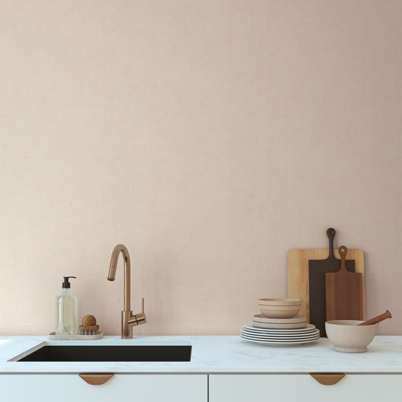 Strukturtapete Leinenoptik Beige Vliestapete mit feiner Stoffoptik (395652)